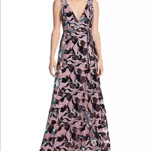 Aidan Mattox Purple Floral Wrap Dress, Size 4, NWT